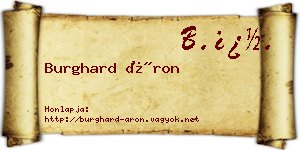 Burghard Áron névjegykártya