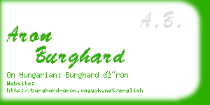 aron burghard business card